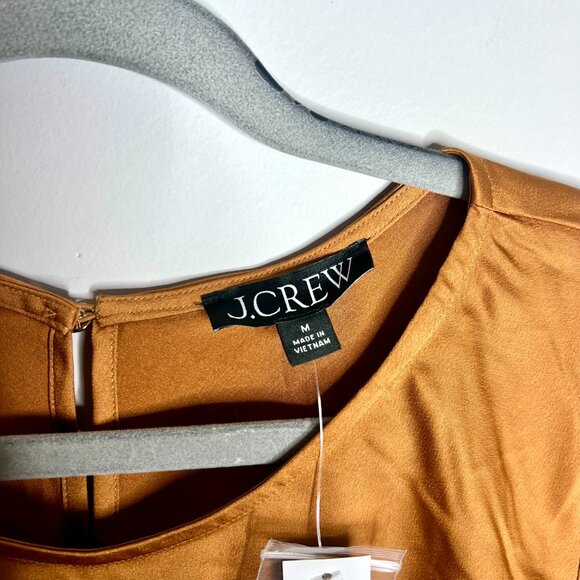 J.Crew Winter Garden Top Flared Cuff Sleeves Satin Finish Festive Career Party M - Picture 2 of 5